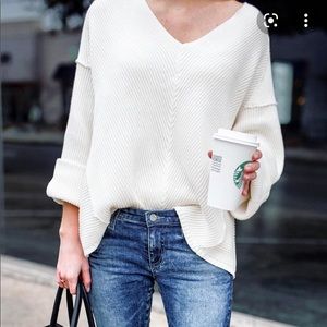 Free People La Brea V-Neck Sweater